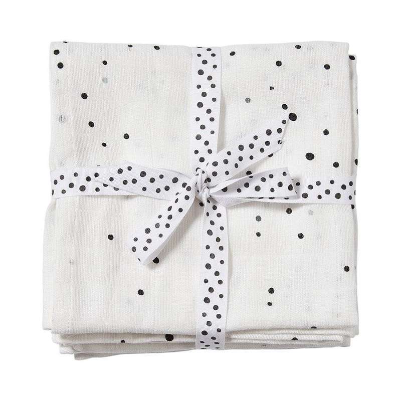 Done by Deer Burp cloth 2-pack Dreamy dots - White