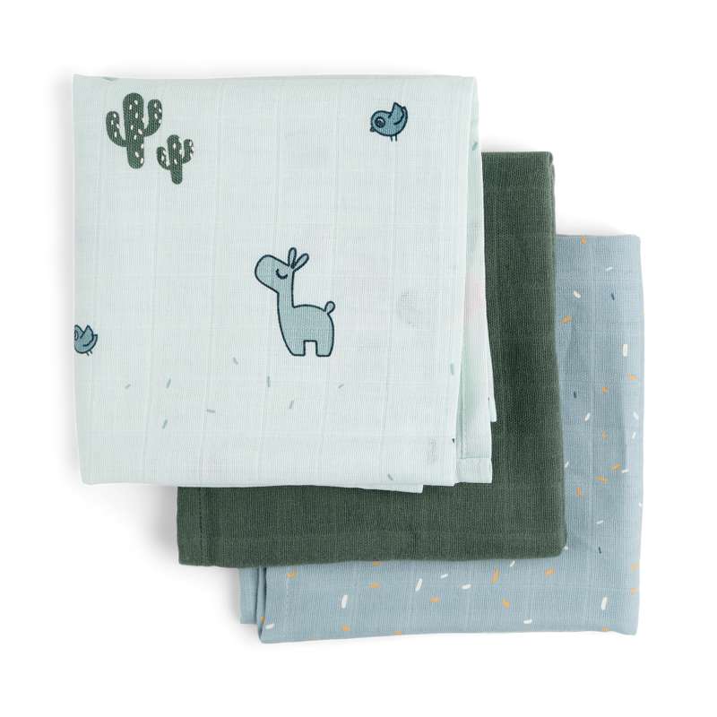 Done by Deer Burp cloth 3-pack GOTS - Lalee Blue