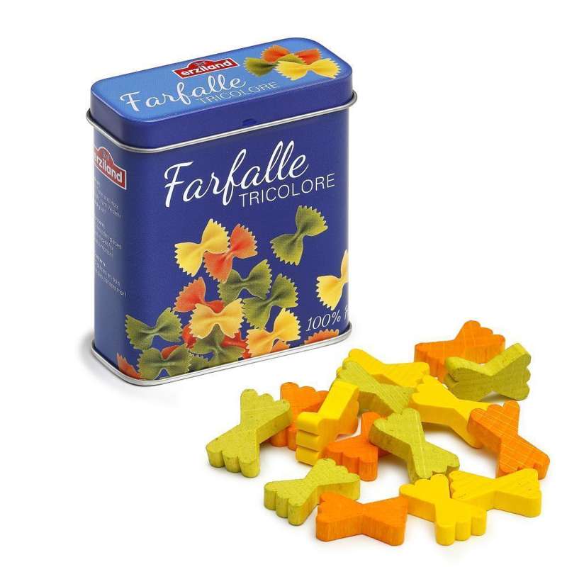 Erzi play food: wooden farfalle pasta bows