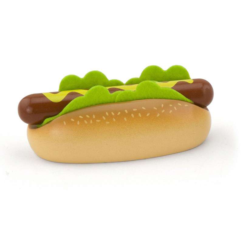 Kid'oh Playfood hotdog with milk in wood