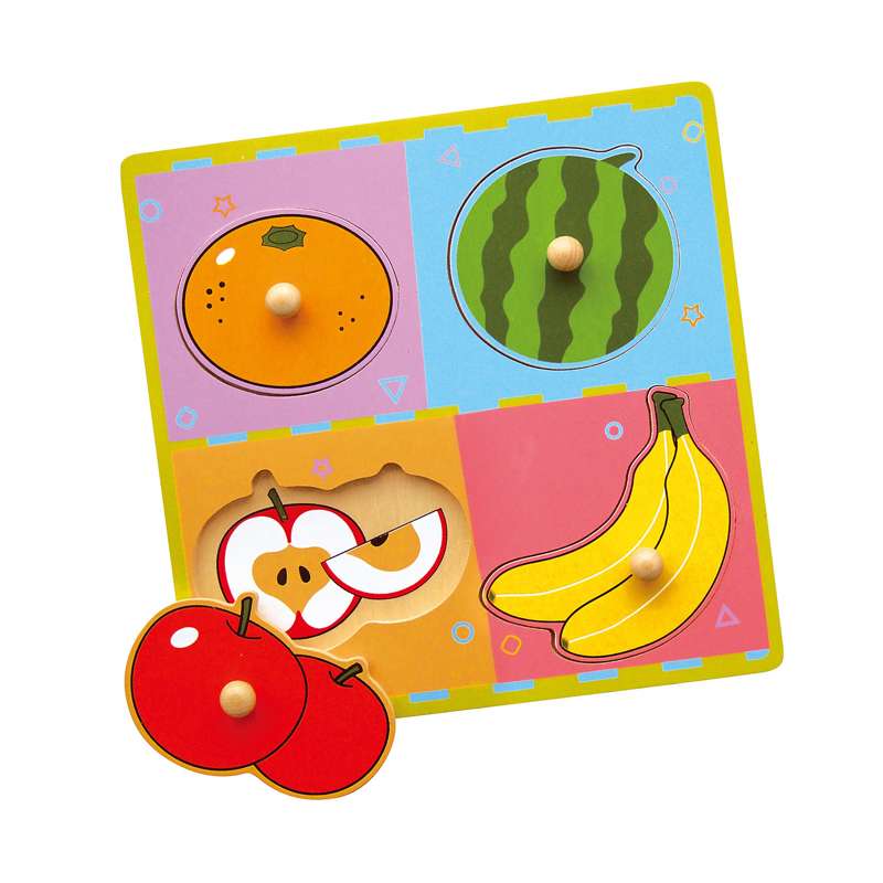 Kid'oh Wooden Toy knob puzzle with fruits
