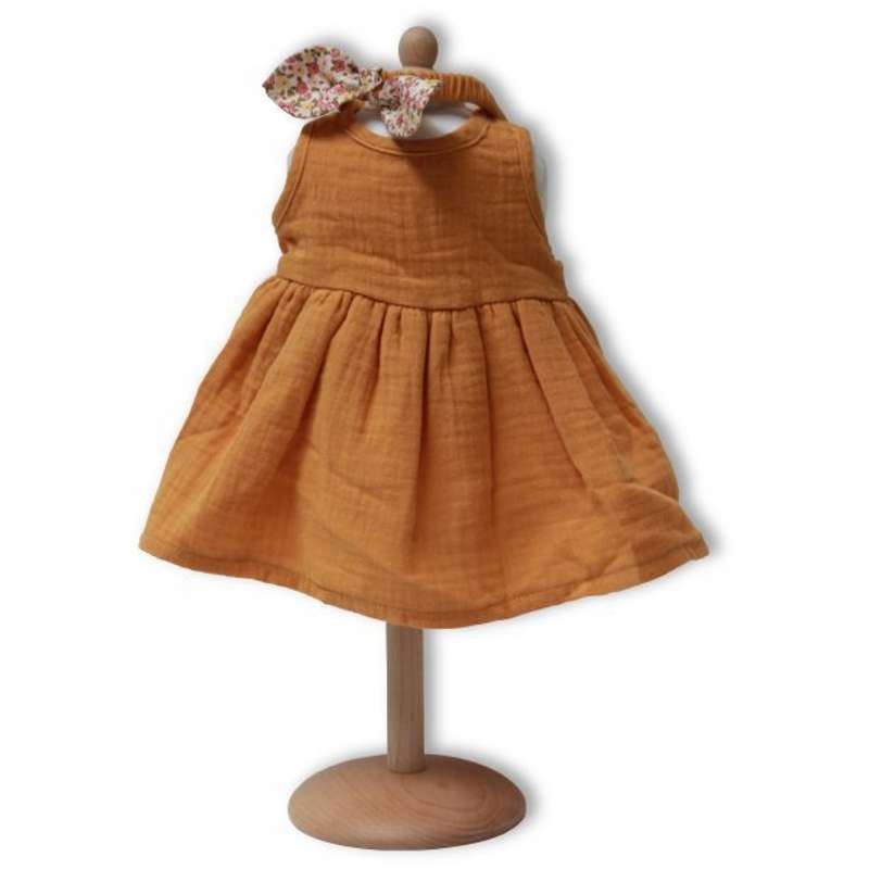 MaMaMeMo Dress with Bow - Curry (29-32 cm.)