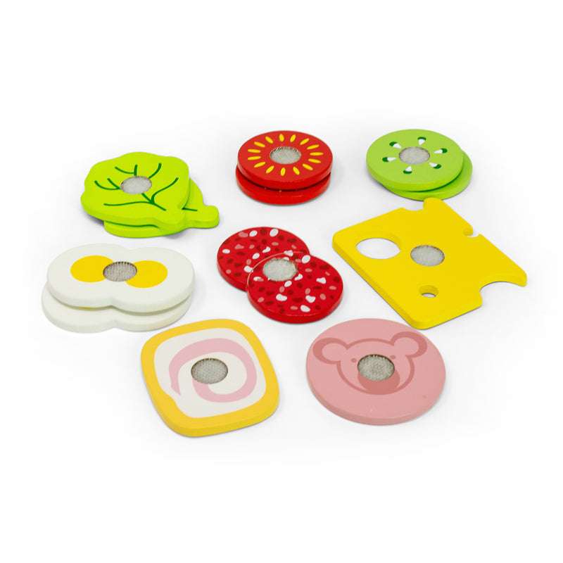 MaMaMeMo Wooden Play Food - Cold Cuts and Vegetables