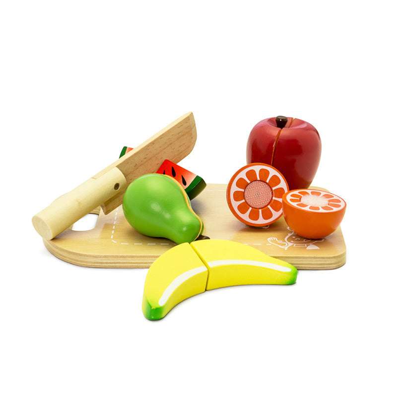 MaMaMeMo Wooden Play Food - Cutting Board with Fruits