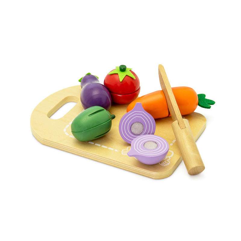 MaMaMeMo Wooden Play Food - Cutting Board with Vegetables