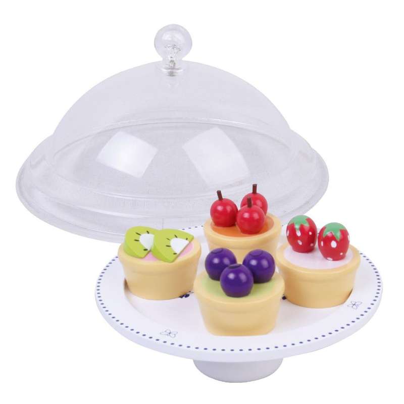 MaMaMeMo Wooden Play Food - Pies on a tray with lids