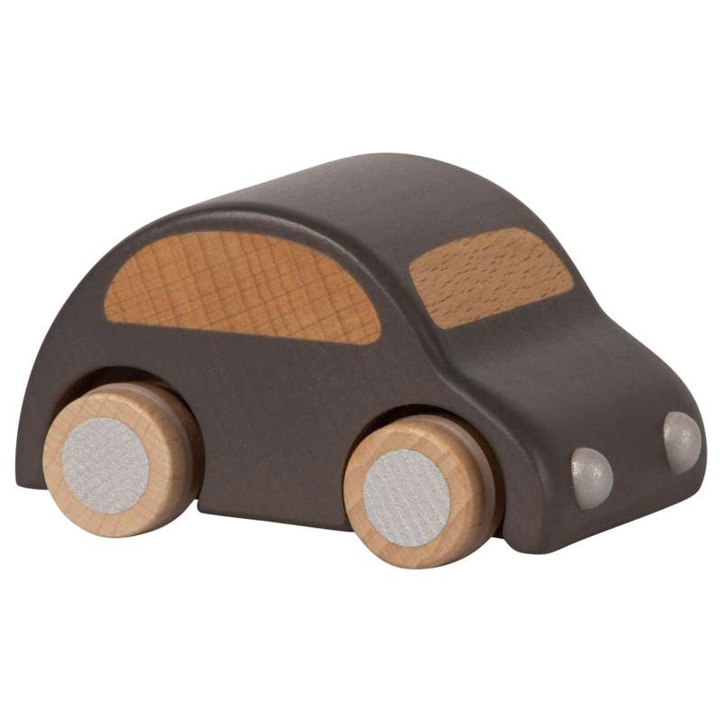 Maileg Toy Car in Solid Wood - Anthracite Gray (9 cm)