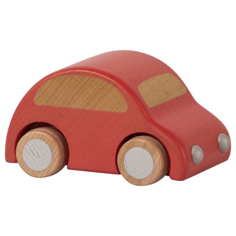 Maileg Toy Car in Solid Wood - Red (9 cm.)