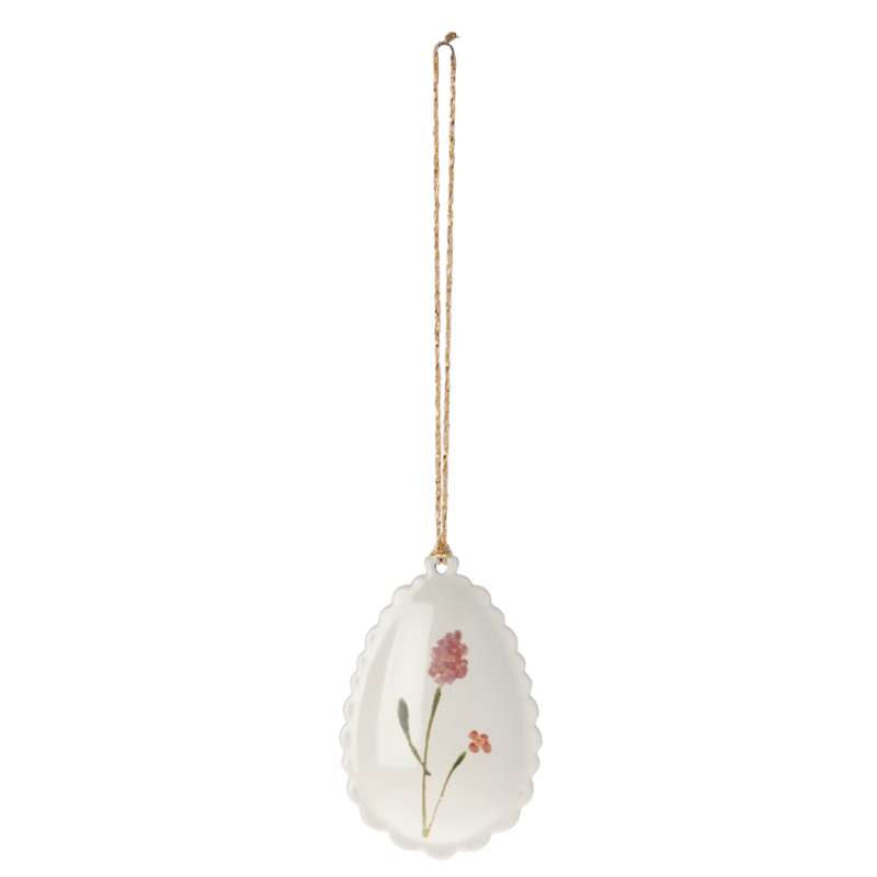 Maileg Easter Egg - Hanging with Wavy Edge - Pink (6 cm.)