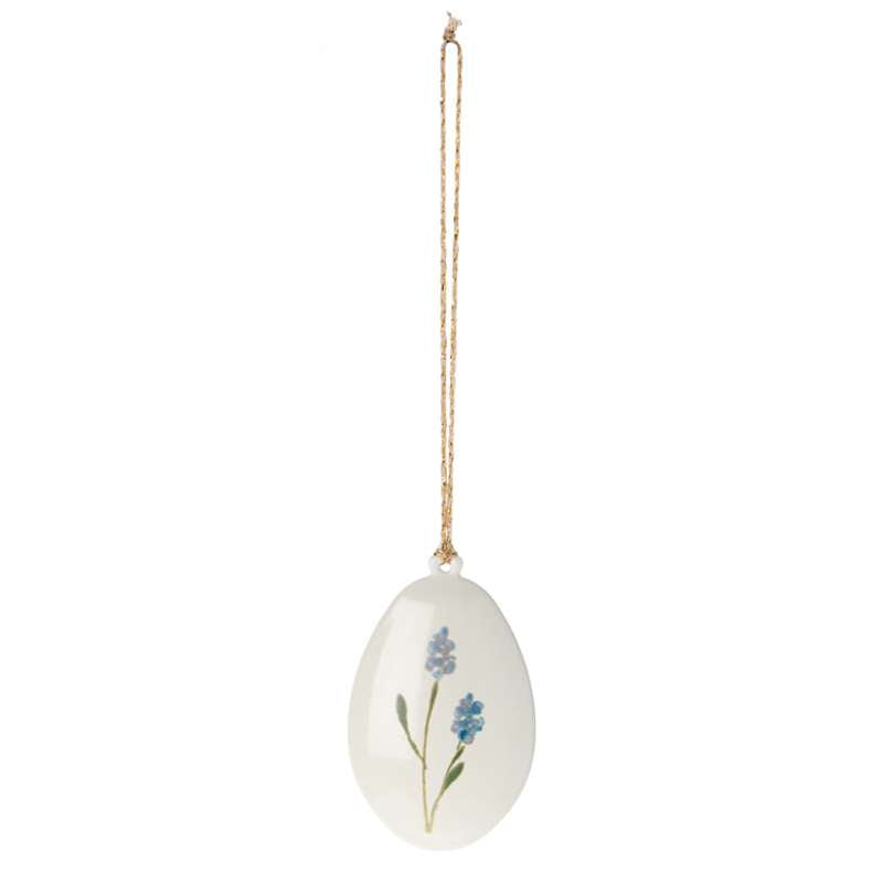 Maileg Easter Egg - Hanging with Smooth Edge - Blue (6 cm.)