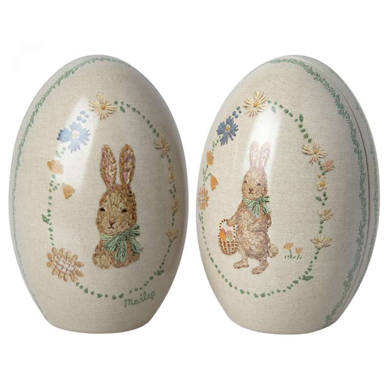 Maileg Easter Egg Set with 2 pieces - Metal - Mint (14 cm.)