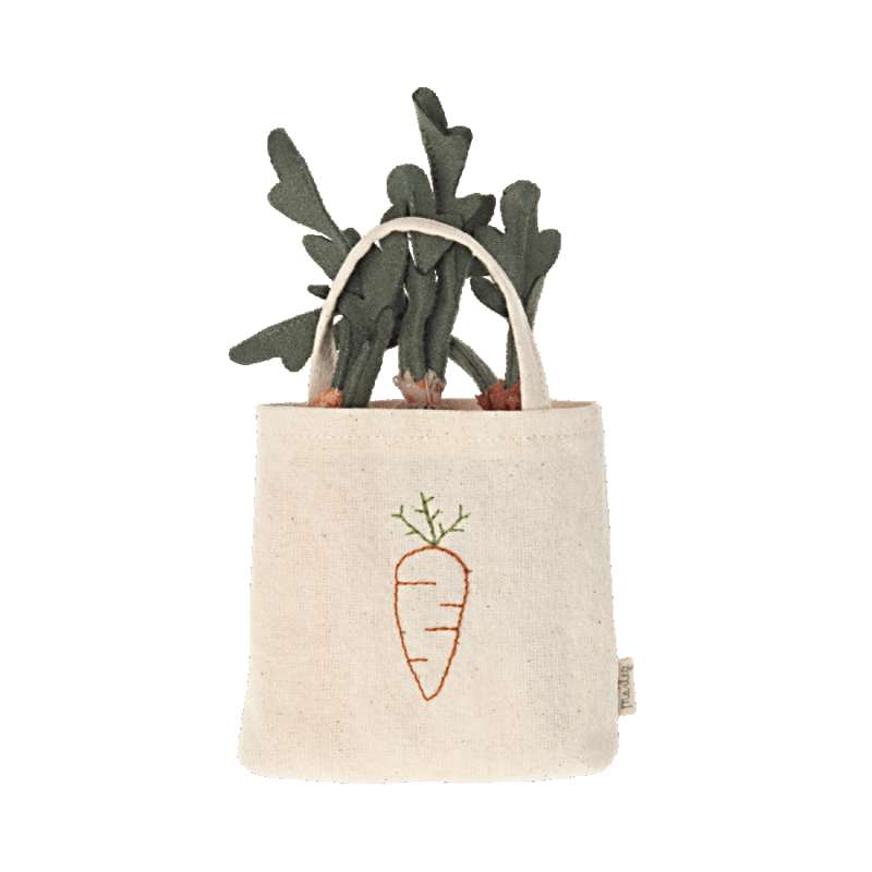 Maileg Bag with 3 Carrots (8 cm.)