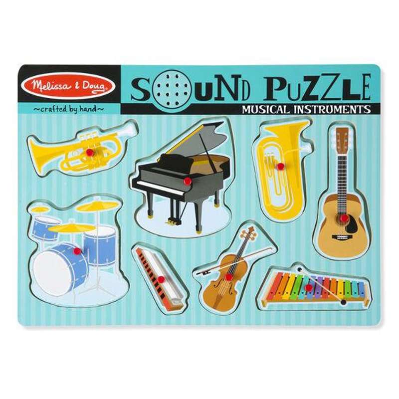 Melissa & Doug Button Puzzle with Sound - Musical Instruments