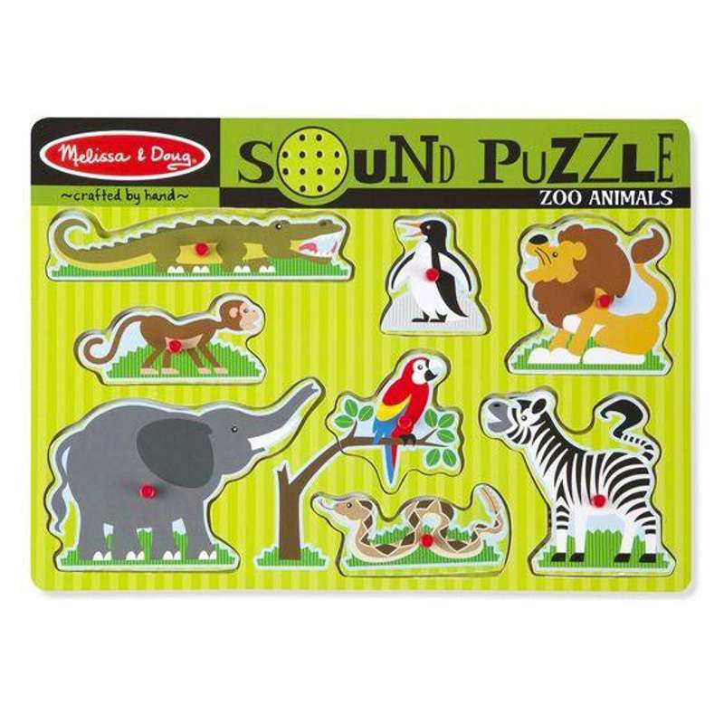 Melissa & Doug Button Puzzle with Sound - Zoo Animals