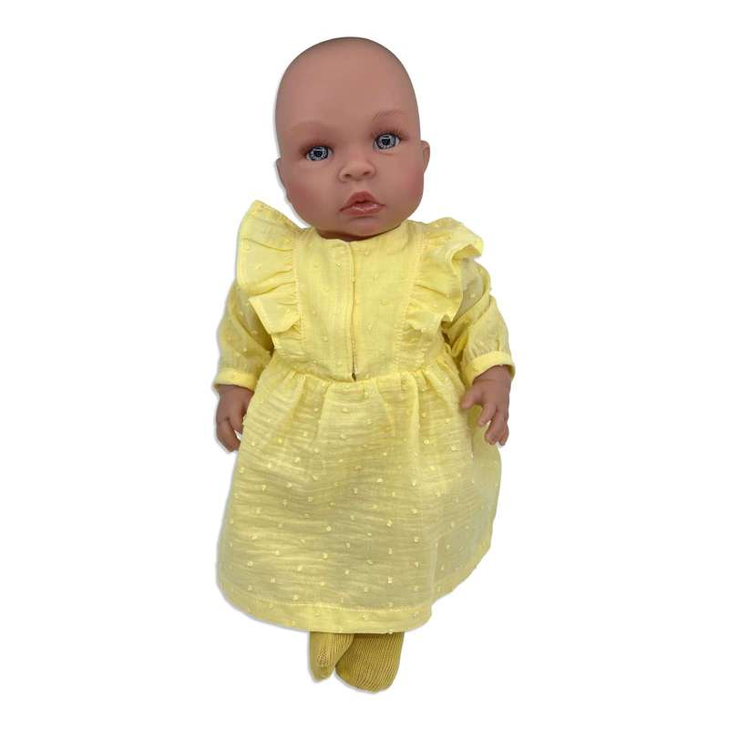 Memories by Asi Doll Clothing (43-46 cm) Long-sleeved Dress - Light Yellow