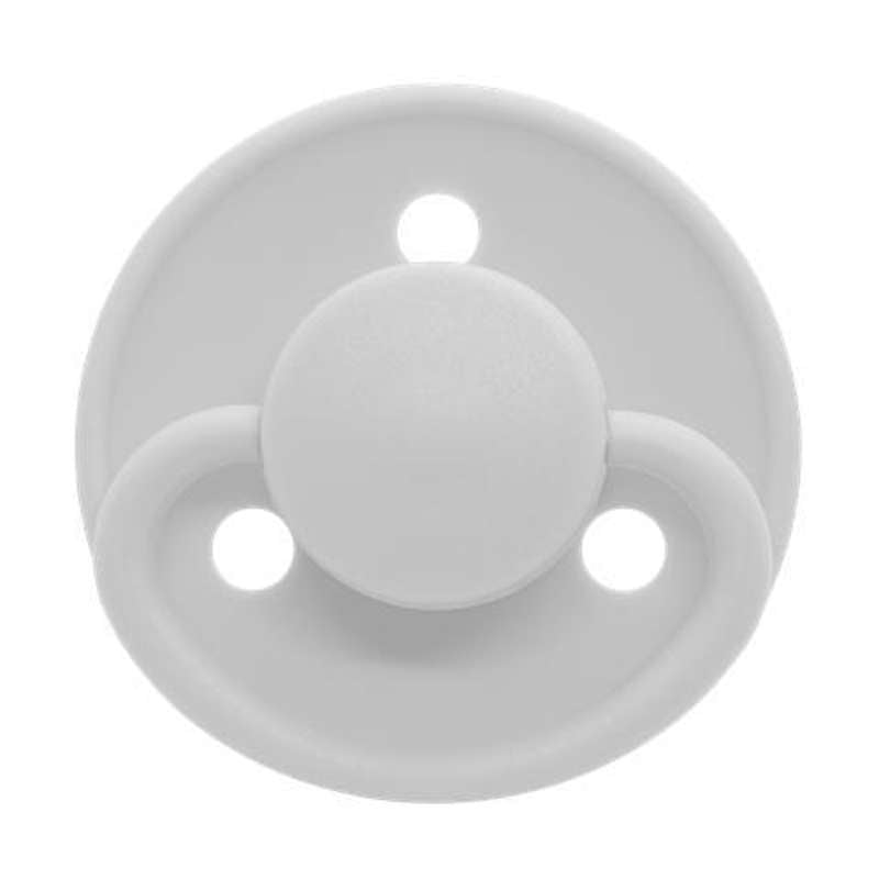 Mininor Round dummy pacifier silicone, white, 2-pack - 0m+