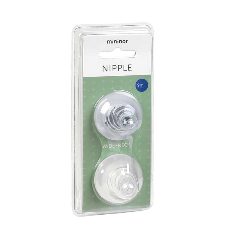 Mininor wide bottle nipple 2-pack - 9m+