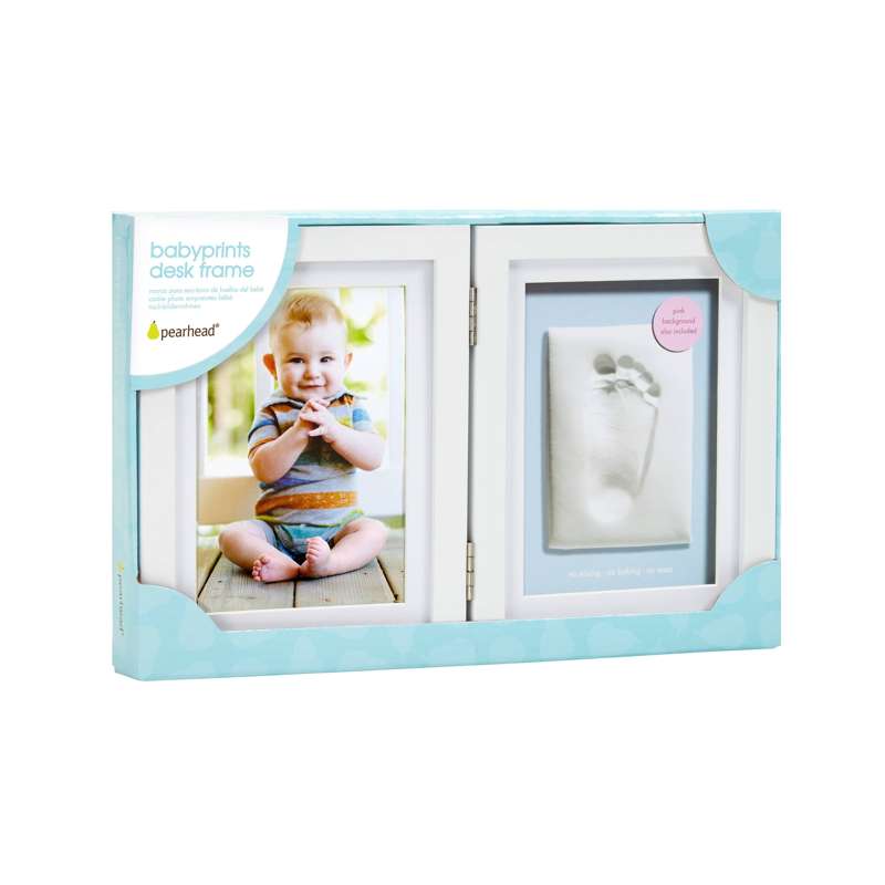 Pearhead Hand and Footprint Double Frame - white