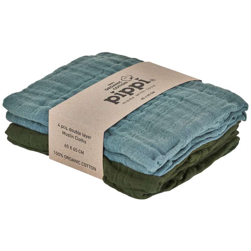 Pippi Diaper Organic Cloth Muslin (4-pack) - Lead