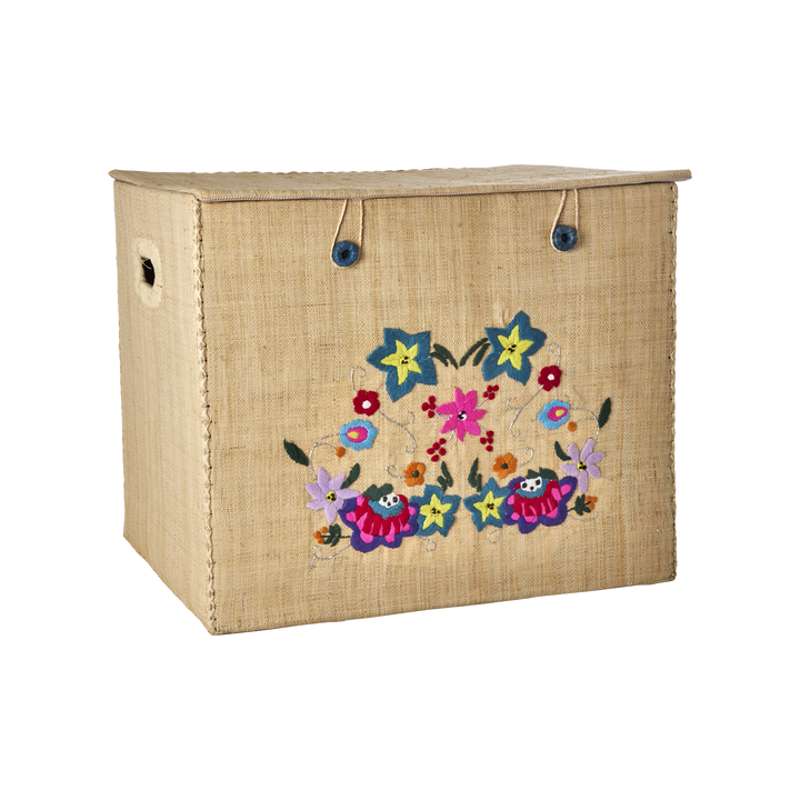 RICE Raffia Storage Box - Natural - Large