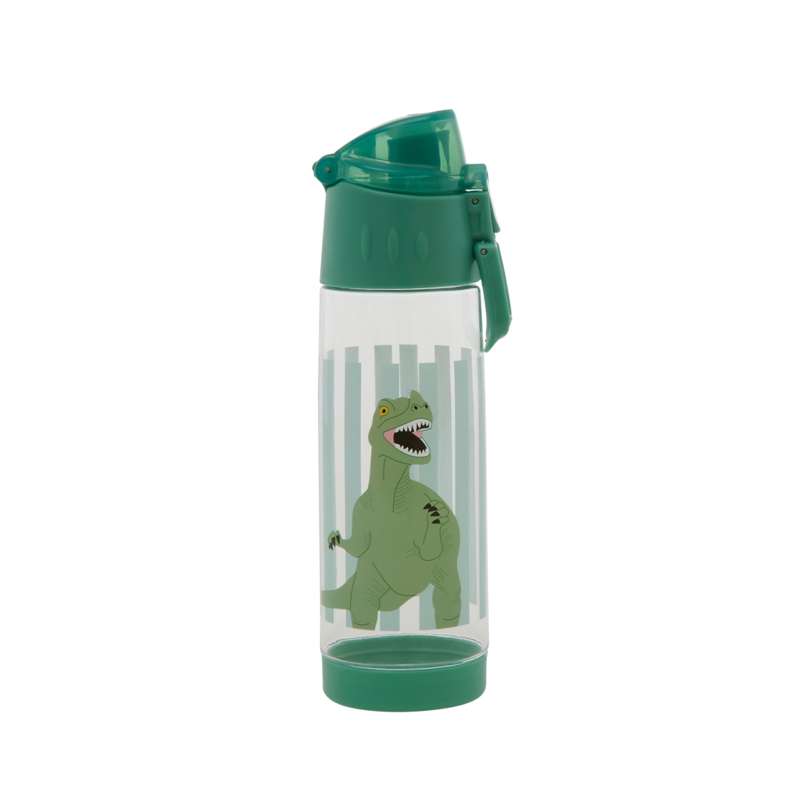 RICE Trinkflasche mit Strohhalmfunktion - Dino - 500 ml. - Grün 