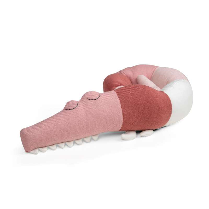 Sebra Knitted mini cushion - Sleepy Croc - blossom pink
