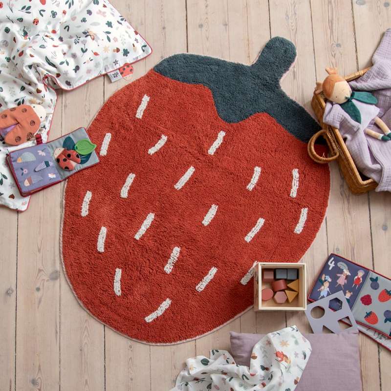 Sebra Woven Floor Carpet - Strawberry