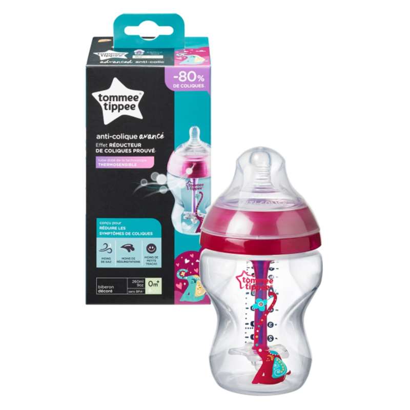 Tommee Tippee Bottle with heat indicator TT anti-colic 1 x 260 ml - Girl