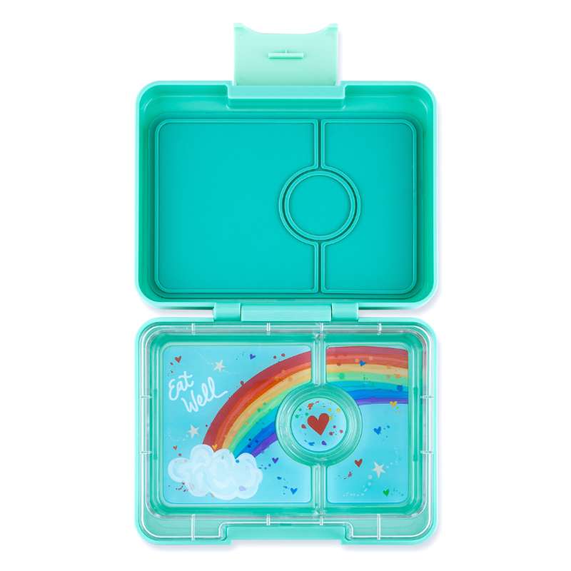 Yumbox Lunchbox - Minisnack - 3 compartments - Tropical Aqua/Rainbow